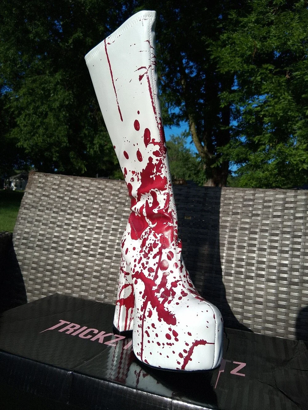 Trickz N' Treatz® Scream Queen Knee-High Platform GoGo Boots | Size 11